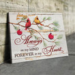 Spread Store Memorial Cardinal Couple Canvas Hanging Wall Print Art Idea For Christmas Decor - - Personalized Sympathy Gifts - Spreadstore