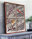 Spread Store Cardinal Canvas Fake Window Winter Wall Art - Sympathy Gifts - Spreadstore