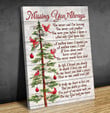 Spread Store Memorial Cardinal Pine Forest Canvas Missing You Always Canvas Vertical Version - Sympathy Gifts - Spreadstore