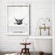 Scottish Highland Cow Bathtub Black And White Canvas Print Art