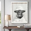 Scottish Highland Cow Bath Soap Black And White Canvas Print Art