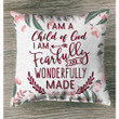 A child of God fearfully and wonderfully made Christian pillow - Christian pillow, Jesus pillow, Bible Pillow - Spreadstore