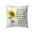 Isaiah 40:8 The grass withers and the flowers fall Bible verse pillow - Christian pillow, Jesus pillow, Bible Pillow - Spreadstore