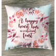 Proverbs 15:15 A happy heart has a continual feast Bible verse pillow - Christian pillow, Jesus pillow, Bible Pillow - Spreadstore