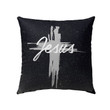 The word Jesus in cross Christian pillow - Christian pillow, Jesus pillow, Bible Pillow - Spreadstore