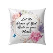 Let the peace of God rule in your hearts Colossians 3:15 Bible verse pillow - Christian pillow, Jesus pillow, Bible Pillow - Spreadstore