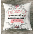 Encourage one another 1 Thessalonians 5:11 Bible verse pillow - Christian pillow, Jesus pillow, Bible Pillow - Spreadstore