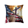 Cross Christ American flag hand Christian pillow - Christian pillow, Jesus pillow, Bible Pillow - Spreadstore