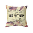 He will cover you with his feathers Psalm 91:4 Bible verse pillow - Christian pillow, Jesus pillow, Bible Pillow - Spreadstore