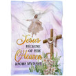 Jesus because of Him heaven knows my name Christian blanket - Gossvibes