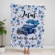 ( Blue) Jesus take the wheel Christian blanket - Gossvibes
