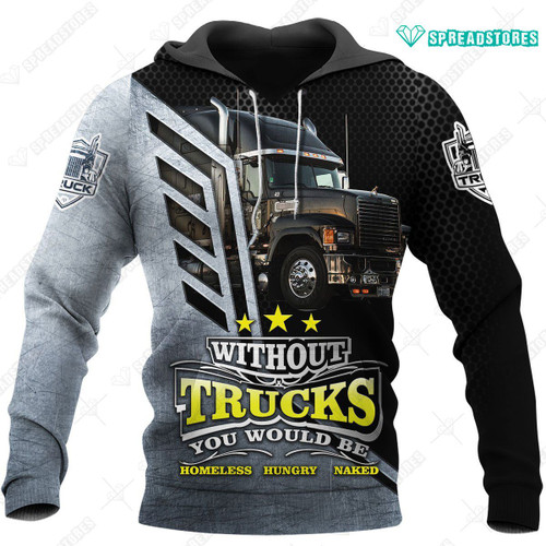 Spread stores Beautiful Truck 3D Black Mc 1302 Hoodie Over Print Plus Size