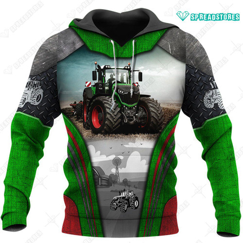 Spread stores Farmer 3D All Over 1402 Hoodie Over Print Plus Size