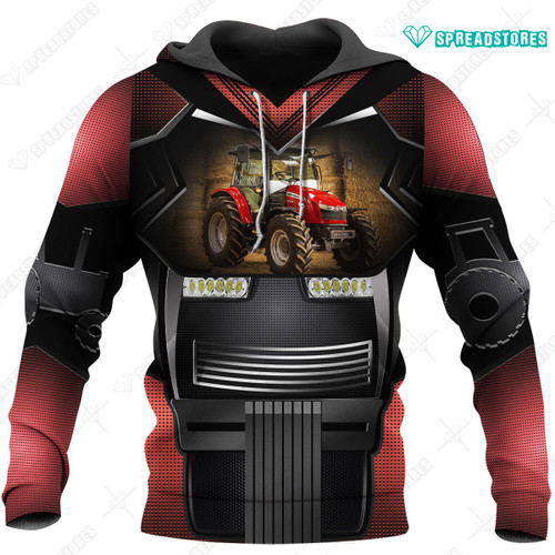 Spread stores  Beautiful Tractor 3D Farmer 1402 Hoodie Over Print Plus Size