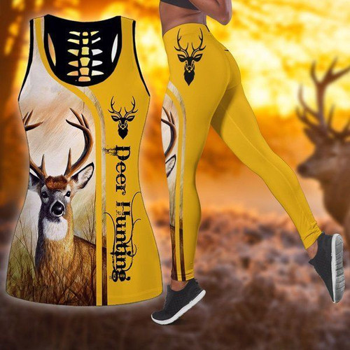 Combo Deer Hunting Country Girl Hollow Tanktop & Legging set Yalo OUTFIT