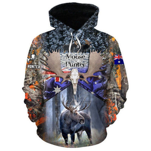 Spread Stores Shirt Moose 0810 AU Hunting 3D Hoodie All Over Print Plus Size