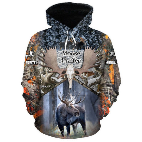 Spread Stores Shirt Moose 0810 Hunting 3D Hoodie All Over Print Plus Size