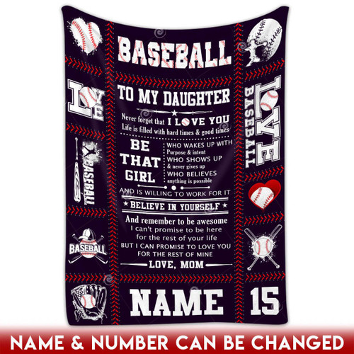 Baseball Gifts For Daughter Believe In Yourself Blanket In Purple