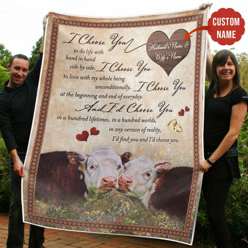 Gossvibe I Choose You Cow Blanket Name 070121