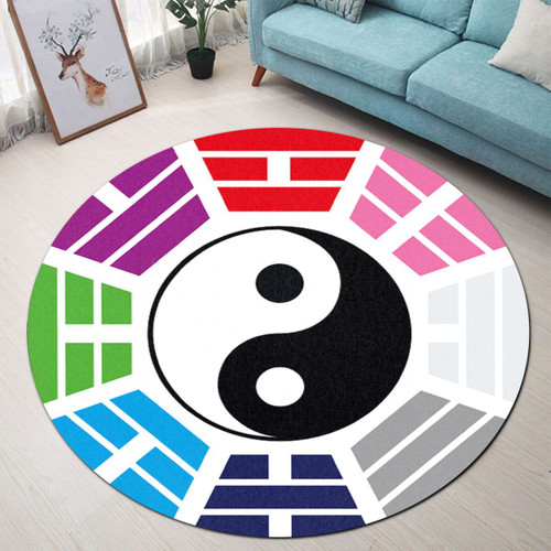 Bagua Premium Round Rug Floor Mat Carpet, Rug For Living Room, For Bedroom