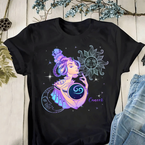 Cancer Zodiac T-Shirt, Zodiac Shirt, Astrology Shirt, Birthday Gift Idea For Her, Birthday Gift Unisex T-Shirt - spreadstores