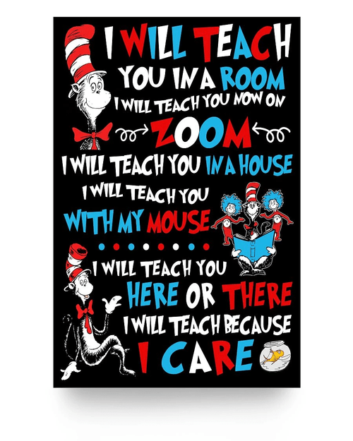 24x36 I Will Teach You In A Room, Teacher Appreciation Poster - spreadstores