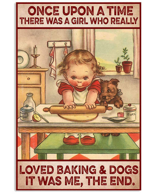 Baking Canvas Once Upon A Time There Was A Girl Who Really Love Baking & Dogs Matte Canvas - spreadstores