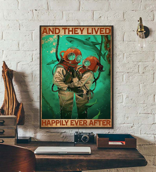 And They Lived Happily Ever After, Scuba Diving Matte Canvas - spreadstores