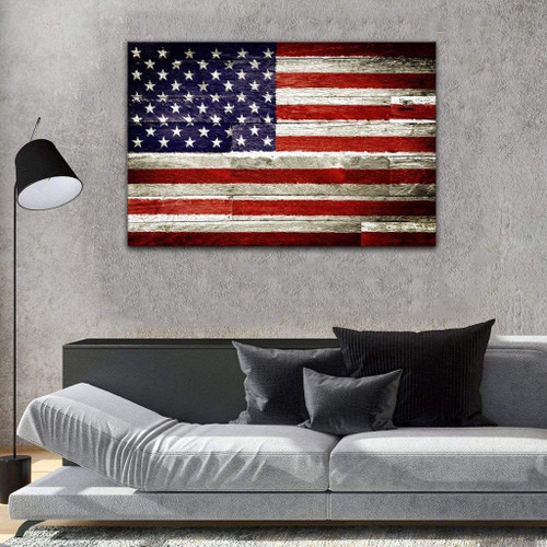 American Flag Canvas, U.S. Veteran Canvas, Gift For Veteran Matte Canvas - spreadstores