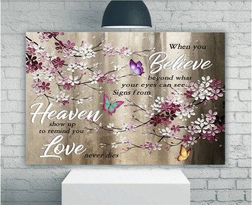 Butterfly Canvas Wall Art - Motivational Quotes Canvas - Butterfly Canvas When You Believe Wall Art Decor - spreadstores