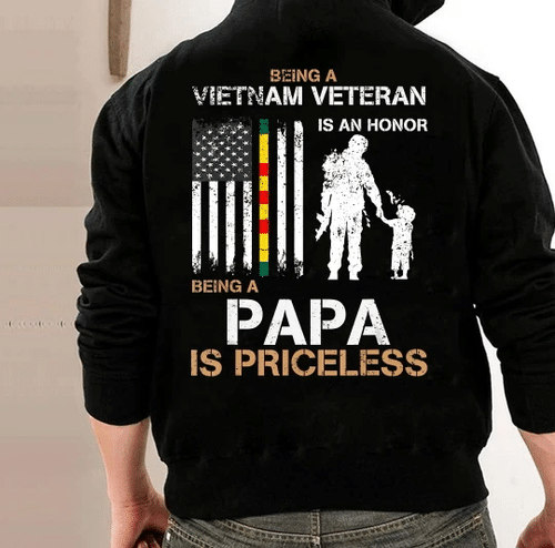 Being Vietnam Veteran Is An Honor Papa Is Priceless Veteran Hoodie, Veteran Sweatshirts - spreadstores