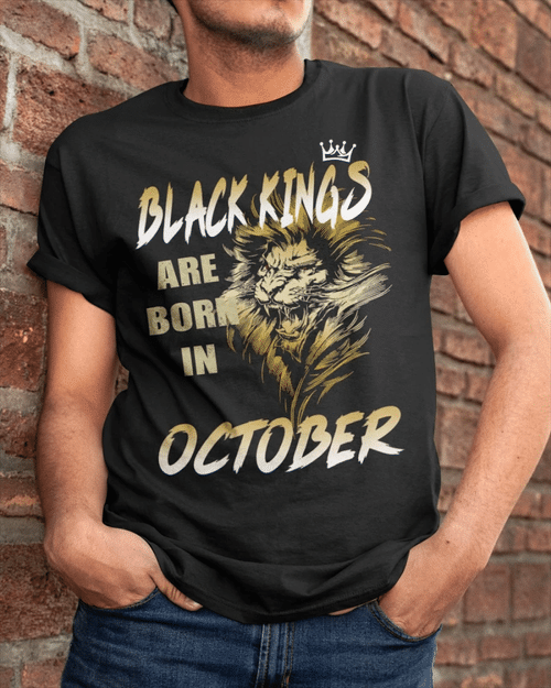 Black Kings Are Born In October T-Shirt - spreadstores
