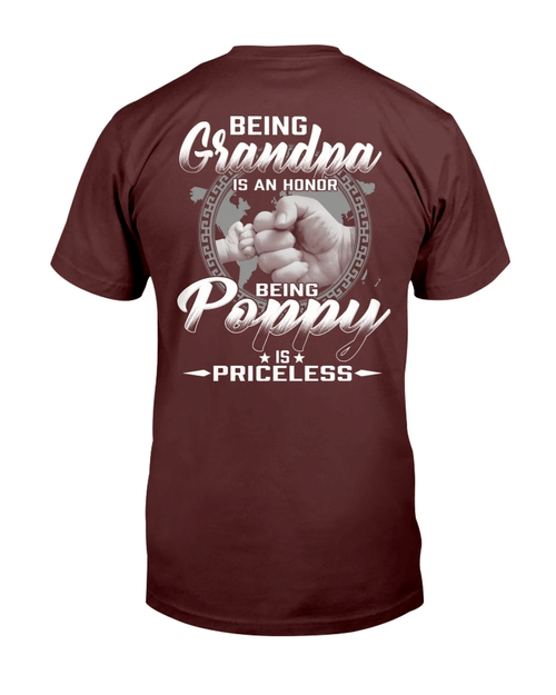 Being Grandpa Is An Honor Being Poppy Is Priceless T-Shirt - spreadstores