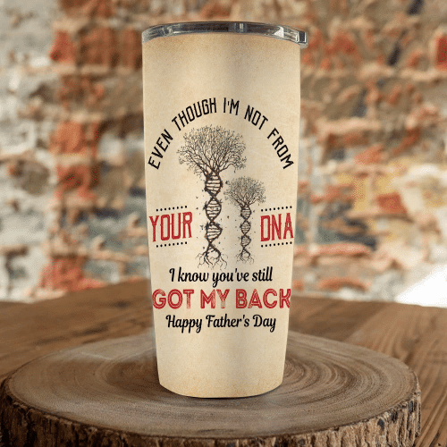 Dad Tumbler, Happy Father's Day Tumbler, Even Though I'm Not From Your DNA, Gifts For Dad Skinny Tumbler - spreadstores