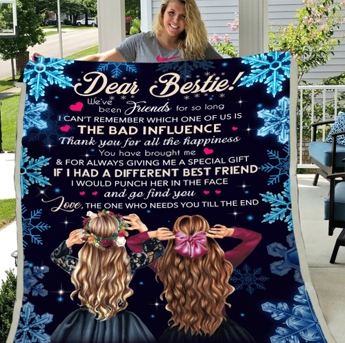 Bestie Blanket, Gift For Bestie, Dear Bestie We've Been Friends For So Long Fleece Blanket - spreadstores