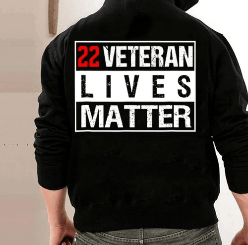 22 Veteran Lives Matter Suicide Awareness Veteran Hoodie, Veteran Sweatshirts - spreadstores