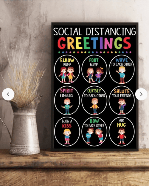 Classroom Canvas - Social Distancing Greetings Matte Canvas - spreadstores
