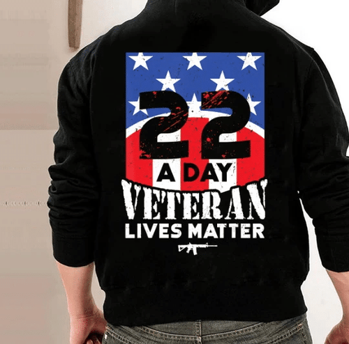 22 Day Veteran Lives Matter T-shirt Suicide Awareness Veteran Hoodie, Veteran Sweatshirts - spreadstores