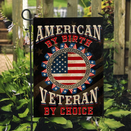 American By Birth Veteran By Choice Flag - spreadstores