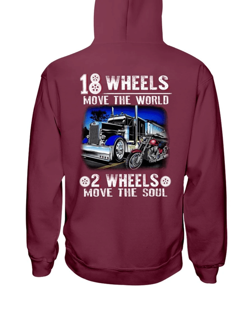 18 Wheels Move The World 2 Wheels Move The Soul Hoodies - spreadstores