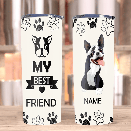 Custom Tumblers, Funny Dog Tumbler, Gifts For Dog Lover, My Best Friend Skinny Tumbler - spreadstores