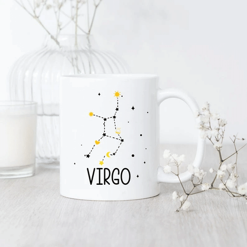 Constellation Virgo Mug, Astrology Mug, Virgo Zodiac Mug, Virgo Birthday Gift, Virgo Horoscope, Virgo Coffee Mug - spreadstores