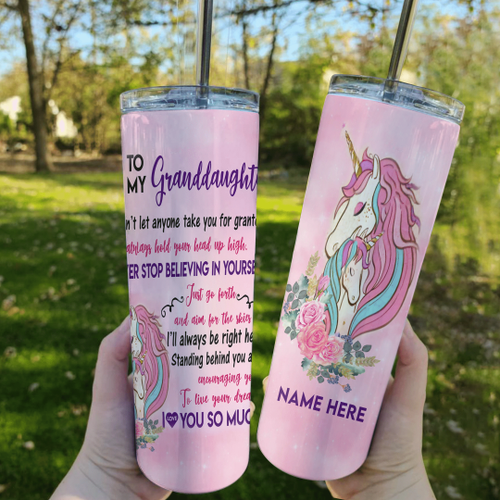 Custom Tumbler, To My Granddaughter Don't Let Anyone Take You, Gift For Granddaughter Skinny Tumbler - spreadstores