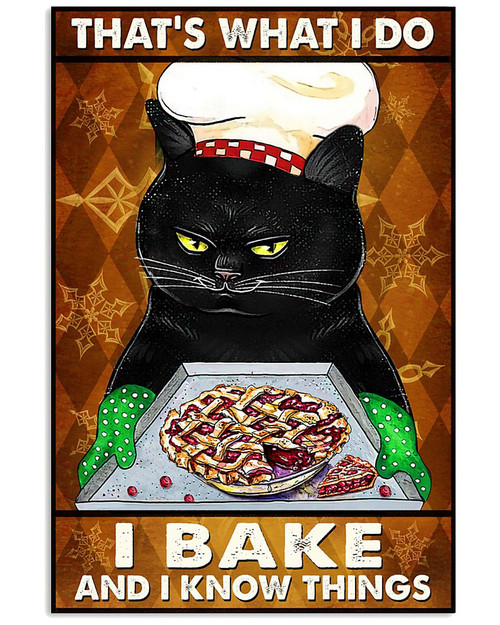 Cat Canvas, That's What I Do I Bake And I Know Things Cat Canvas - spreadstores