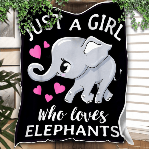 Elephants Blanket - Perfect Gift For Girl - Just A Girl Who Loves Elephants Fleece Blanket - Spreadstores