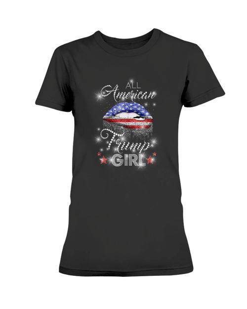 Female Veteran Shirt, Trump Shirt, All American Trump Girl Ladies T-Shirt - Spreadstores