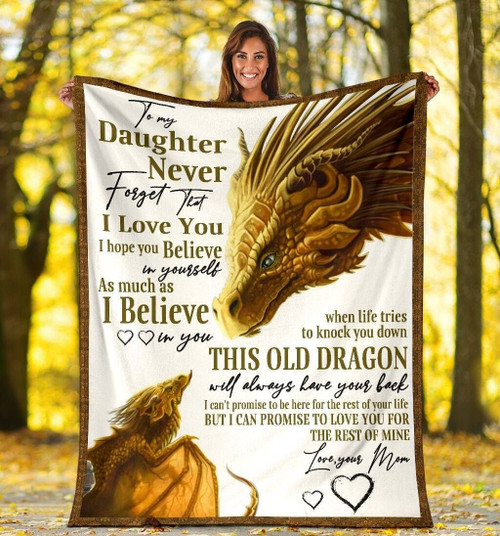 Daughter Blanket To My Daughter Never Forget That I Love You Dragon Fleece Blanket, Gift Ideas For Daughter - Spreadstores