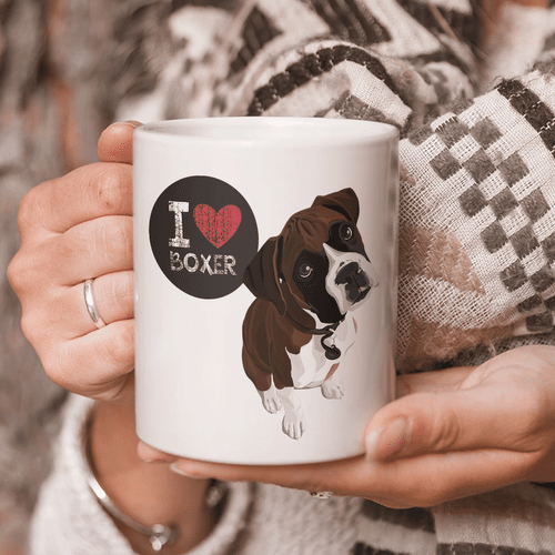 Dog Mugs, Dog Mom Mugs, Gifts For Dog Lover, I Love Boxer Mug - Spreadstores