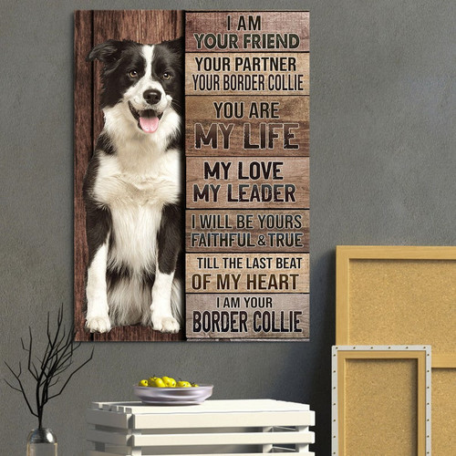 Funny Dog Canvas, I Am Your Friend Your Partner Your Border Collie Canvas - Spreadstores