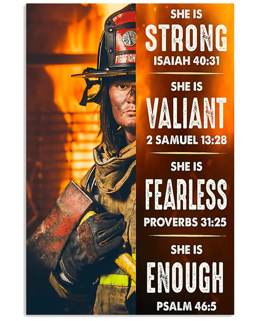 Firefighter She Is Strong Matte Canvas - Spreadstores